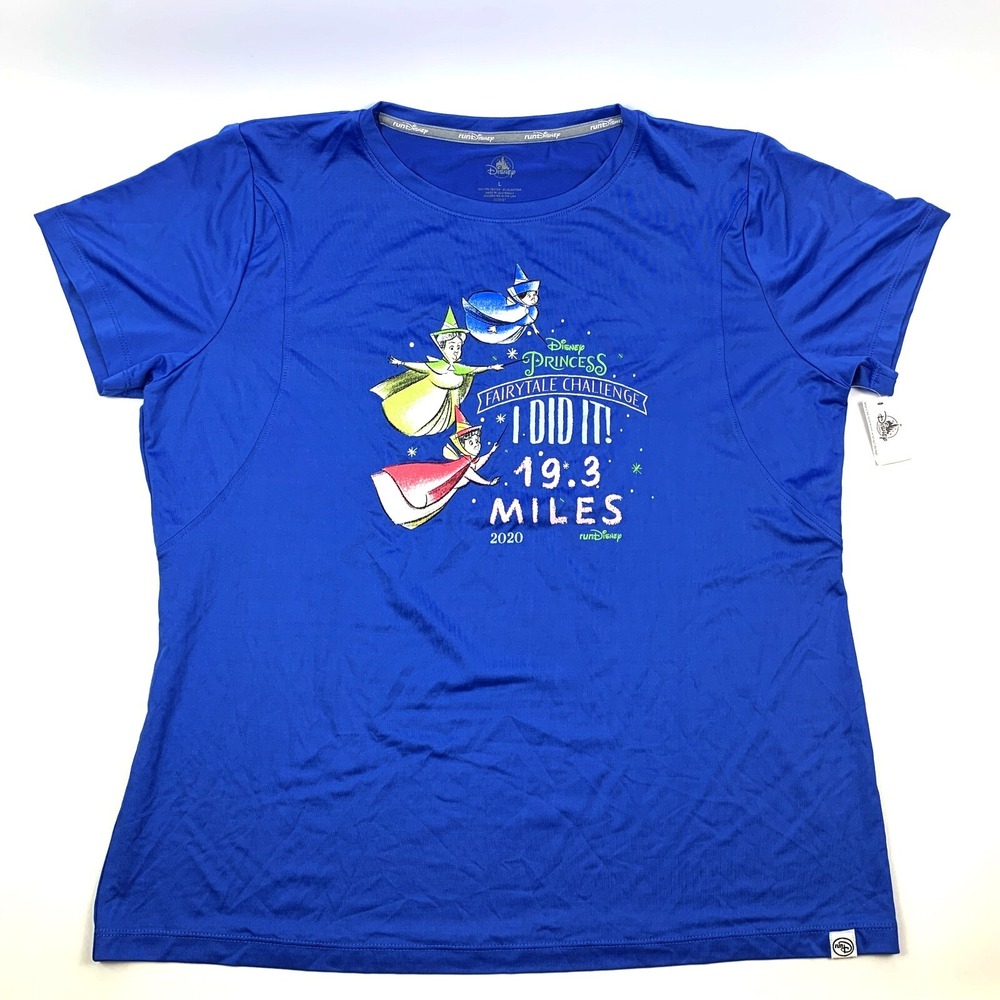 runDisneyโ Princess Fairytale Challenge Finisher 2020 19.3 Miles Shirt L Flora +